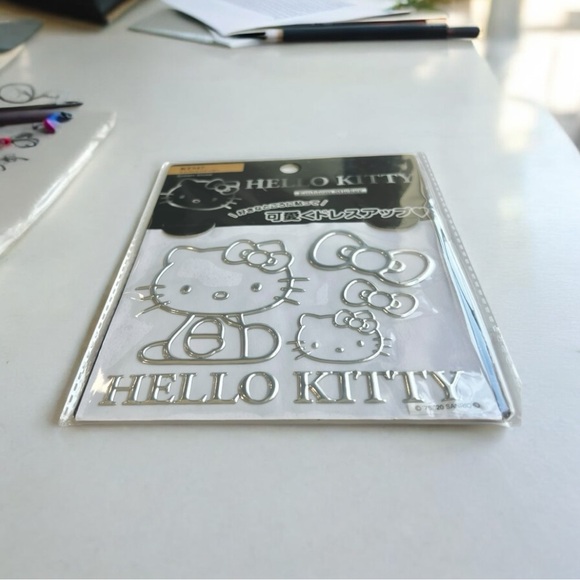 Sanrio Hello Kitty Kawaii Decal Cute Car Sticker Silver Gray KT547 Japan New - Picture 9 of 11
